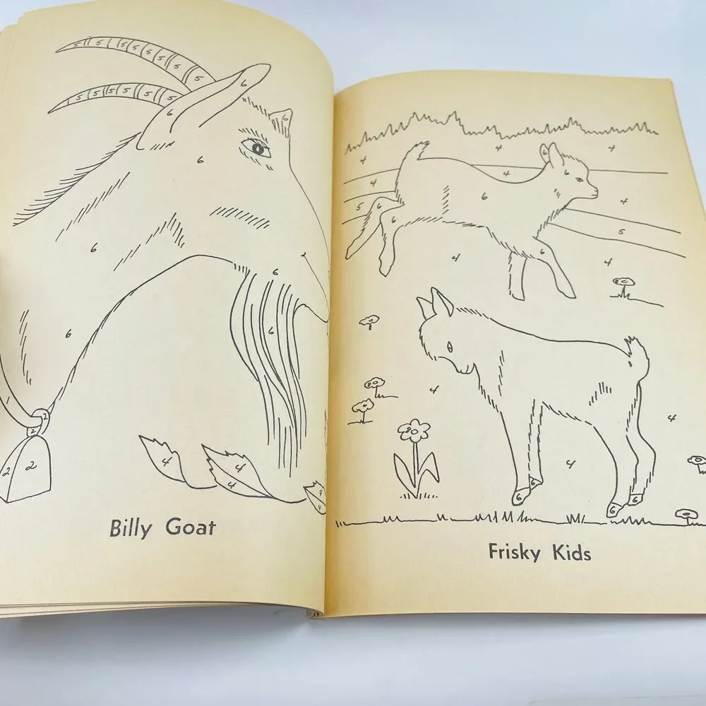 Farm Color-by-Number Whitman 1974 Vintage Children's Activity Book